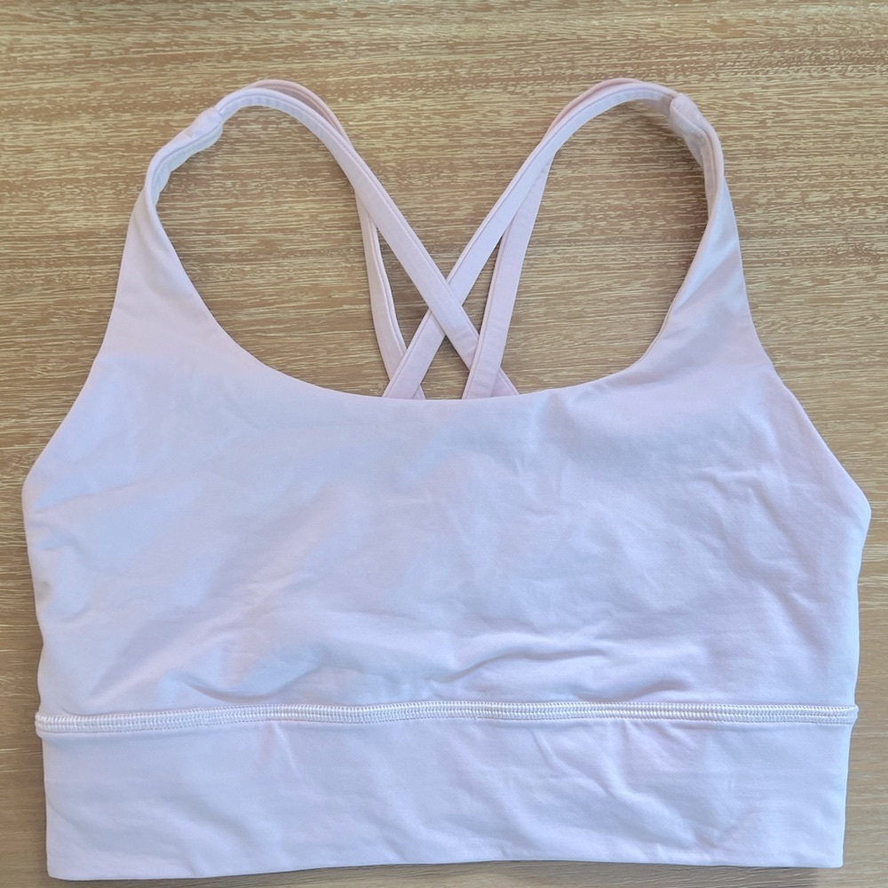 Lululemon energy bra, great condition! Pale pink. Size 8.